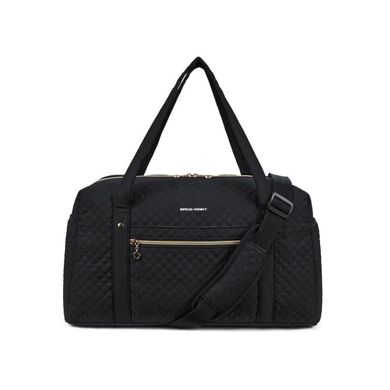 Bagsmart Bolso de Mano para Viajes con Bolsa para Zapatos - Negro Tejido-0