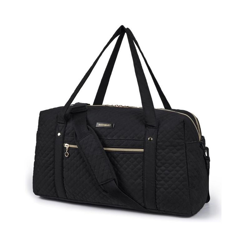 Bagsmart Bolso de Mano para Viajes con Bolsa para Zapatos - Negro Tejido-1