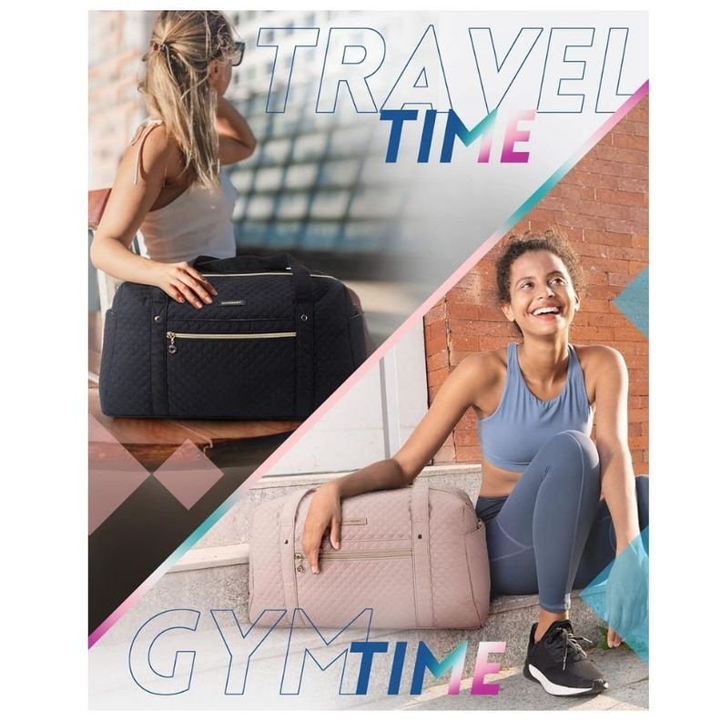 Bagsmart Bolso de Mano para Viajes con Bolsa para Zapatos - Negro Tejido-3
