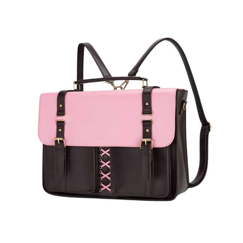 Ecosusi Maletín y Mochila Victoria para Notebook 15,6” - Rosa Café-1