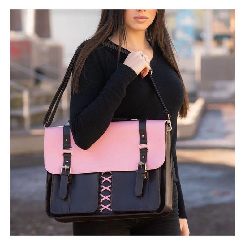 Ecosusi Maletín y Mochila Victoria para Notebook 15,6” - Rosa Café-2