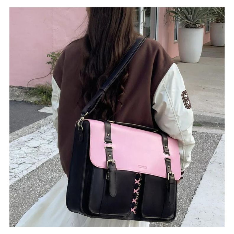 Ecosusi Maletín y Mochila Victoria para Notebook 15,6” - Rosa Café-7