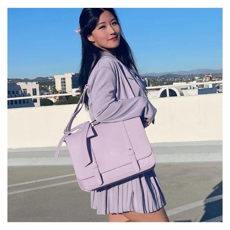 Ecosusi Mochila y Maletín con Lazo Removible Summer Garden Romance para 14" - Morado-2