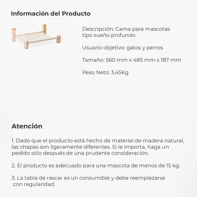 PIDAN - Cama para mascotas - Sound Sleep con rascador-7