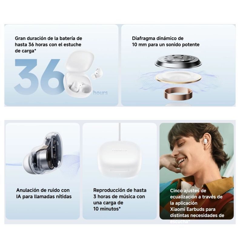 Xiaomi Redmi Buds 6 Play Auriculares Bluetooth - Rosado-6