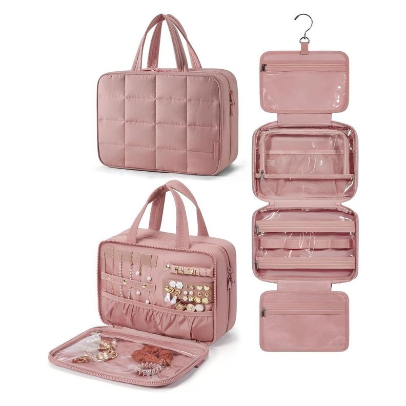 Bagsmart Neceser Multifuncional Spacesaver Puffy Grande - Rosa Fuerte-1