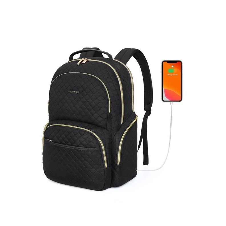 Bagsmart - Mochila de Viaje Acolchada para Laptop de 17.3" - Negro-1