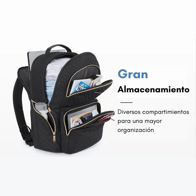 Bagsmart - Mochila de Viaje Acolchada para Laptop de 17.3" - Negro-2