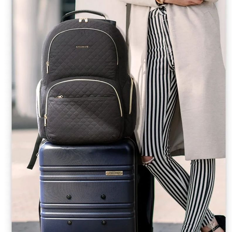 Bagsmart - Mochila de Viaje Acolchada para Laptop de 17.3" - Negro-7