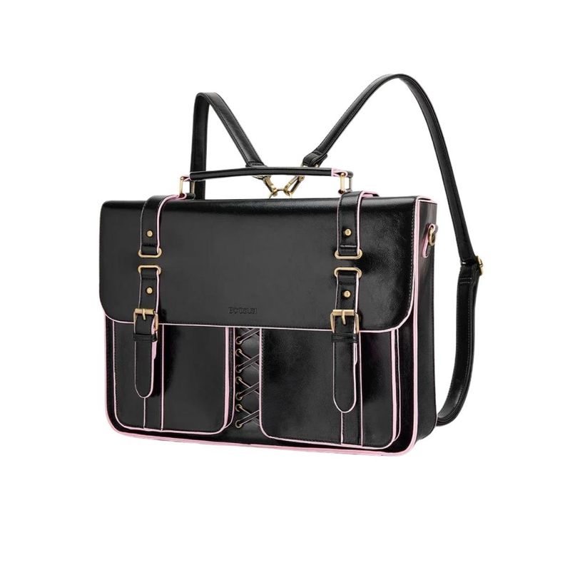 Ecosusi Maletín y Mochila Emily para Notebook 15,6” - Negro-1