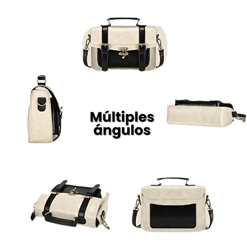 Ecosusi Maletín pequeño Coffee para iPad Mini 7,9" - Negro y Beige-7
