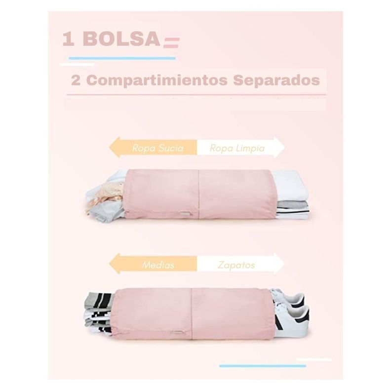 Bagsmart - Juego de bolsas de compresión (6 unidades)- Rosado-2