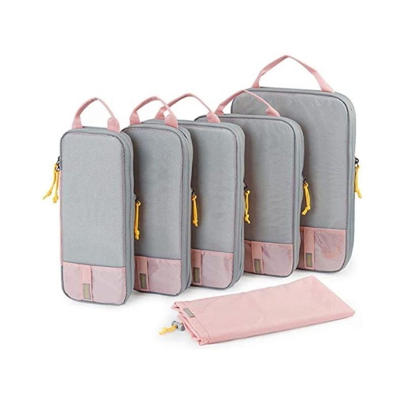 Bagsmart - Juego de bolsas de compresión (6 unidades)- Rosado-0