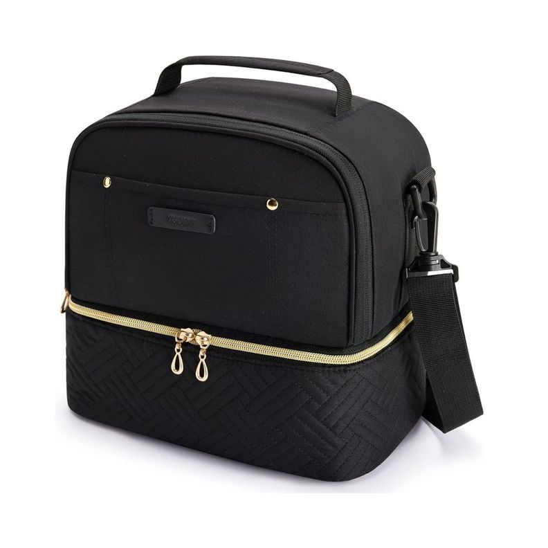 Tourit Lonchera con Aislamiento Térmico Cubierta Doble 10,6L - Negro-0