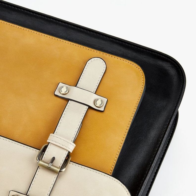 Ecosusi Mochila y Maletín Vintage Sombre para Notebook 15,6" - Negro-6