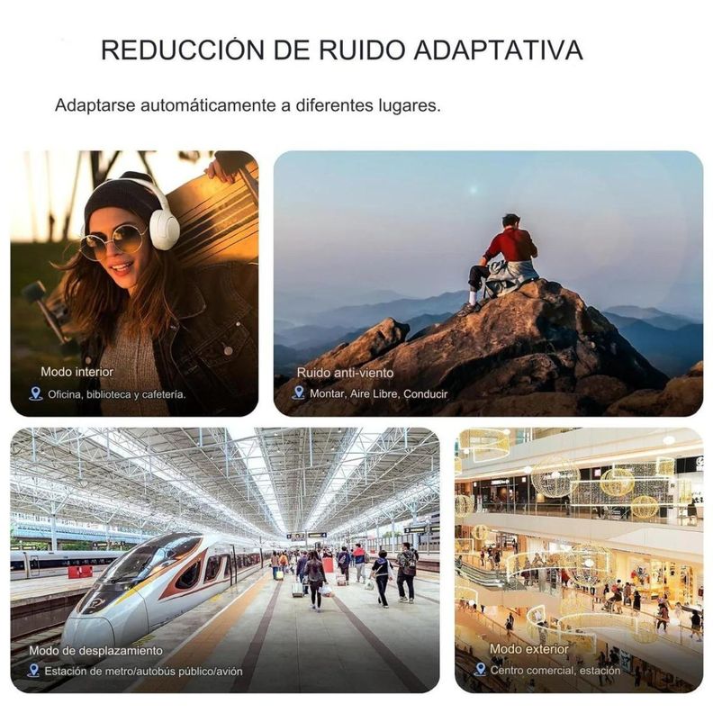 QCY H3 Audífonos Inalámbricos Cancelación de Ruidos Azul-4