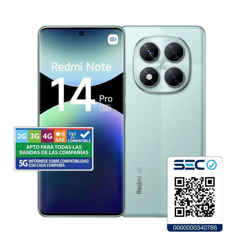 Xiaomi Redmi Note 14 Pro 5G 8GB + 256GB Verde Coral-1