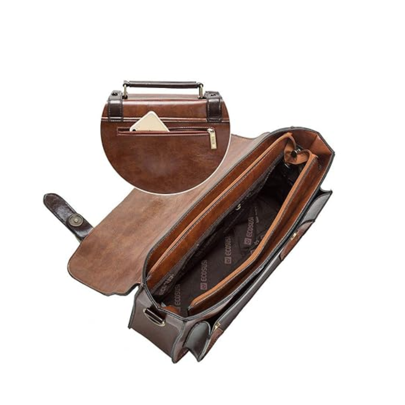 Ecosusi Bolso & bandolera BRIEFE para laptop de 13” – café-4