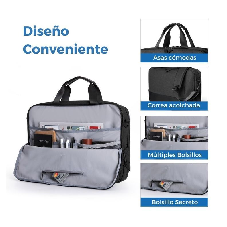 BAGSMART Maletín Falco Notebook 15.6''- Negro-2