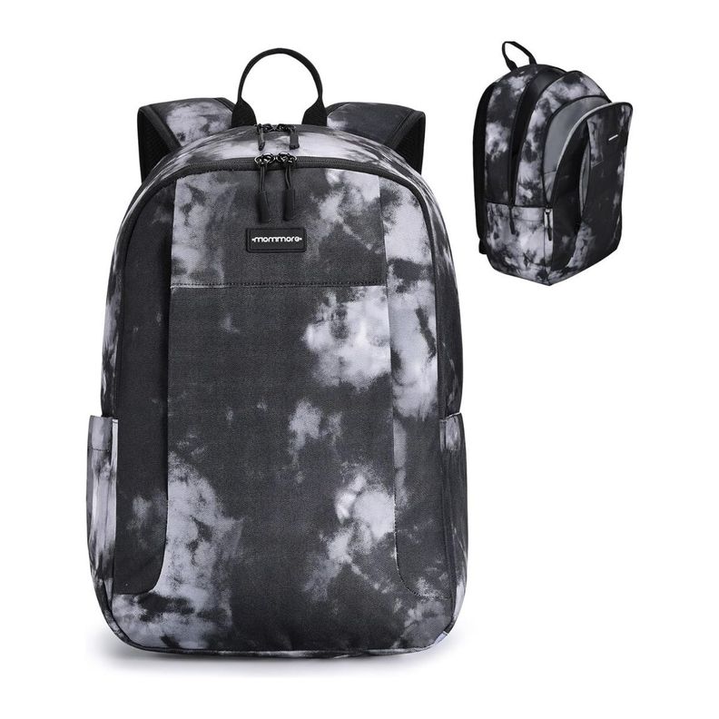 Mommore Mochila Grande para Niños Educación Básica 28L - Blanco y Negro-0
