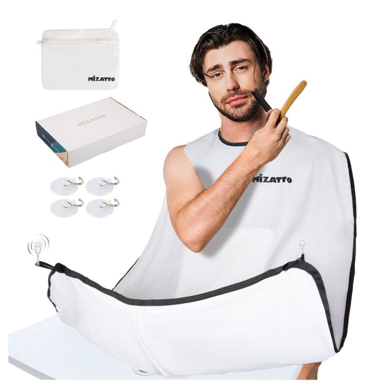 SC Home Capa Delantal para Corte de Barba Afeitado - Blanco-1