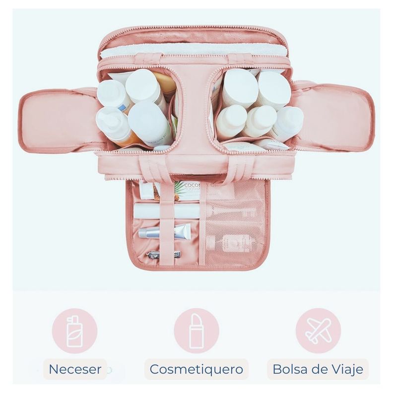 Bagsmart Neceser Multifuncional Zora Spacesaver 4 en 1 - Rosado-5