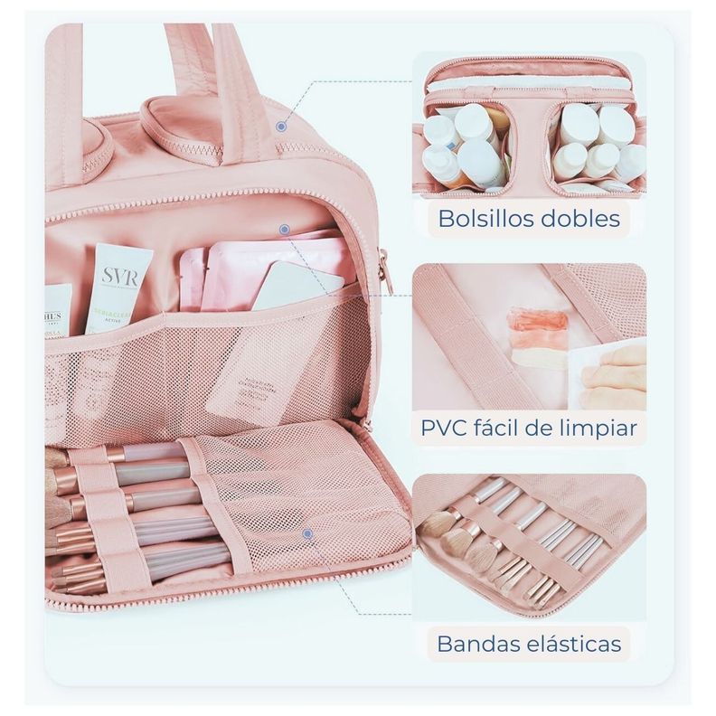 Bagsmart Neceser Multifuncional Zora Spacesaver 4 en 1 - Rosado-6