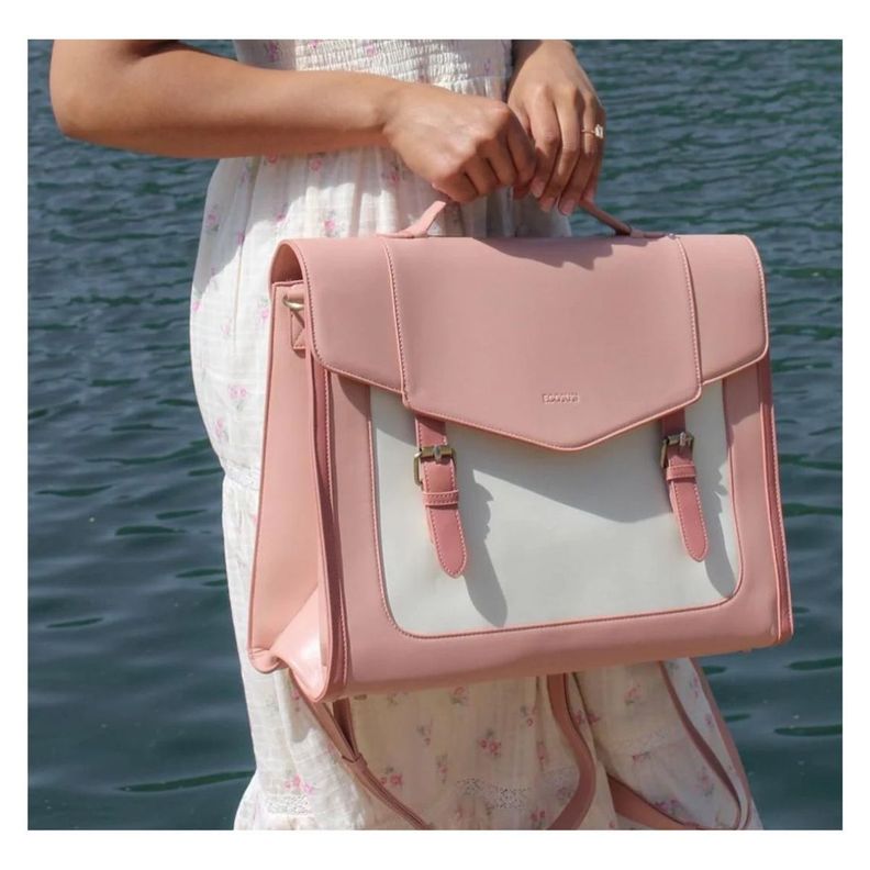 Ecosusi Maletín y Mochila Julie para Notebook 15,6” - Rosado-5