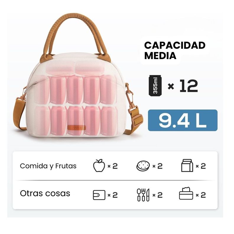 Tourit Lonchera Térmica Femenina 9.4L - Blanco-6