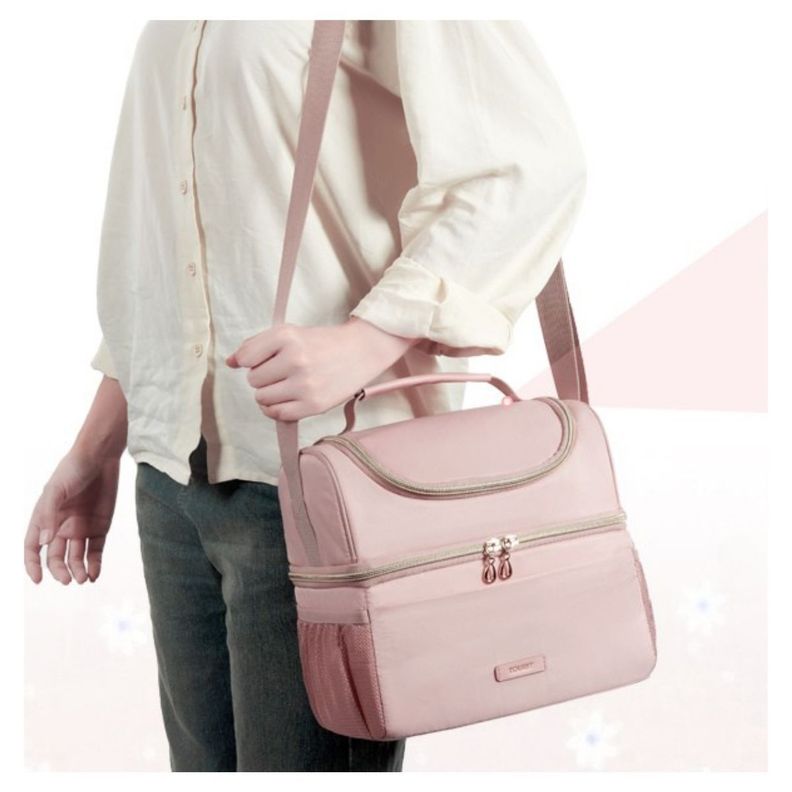 Tourit Lonchera Térmica de Doble Compartimiento 9L- Rosado-7