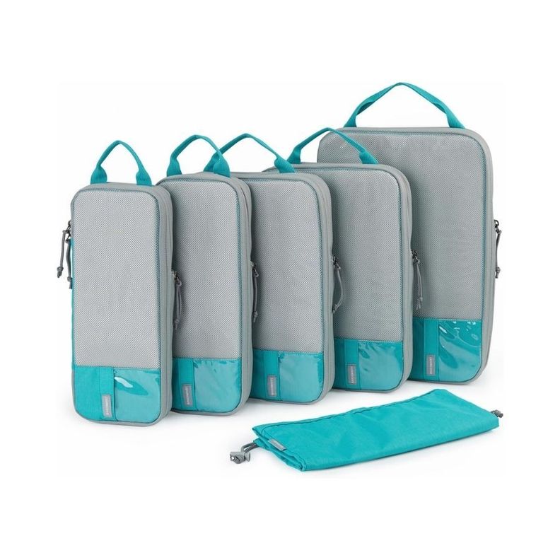 Bagsmart Juego de Bolsas de Compresión (6 unidades) - Turquesa-0