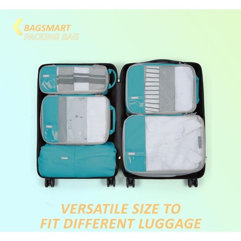 Bagsmart Juego de Bolsas de Compresión (6 unidades) - Turquesa-1