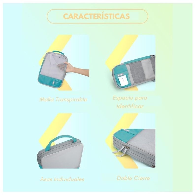 Bagsmart Juego de Bolsas de Compresión (6 unidades) - Turquesa-4