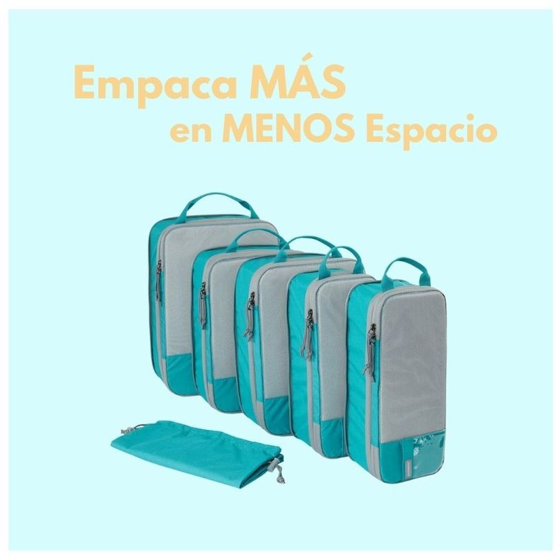 Bagsmart Juego de Bolsas de Compresión (6 unidades) - Turquesa-7