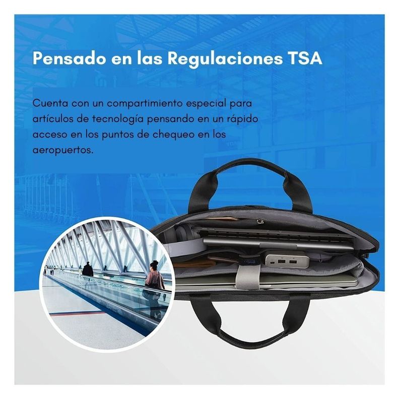 Bagsmart Bolso computador SLIM para 15.6''- Negro Completo-5