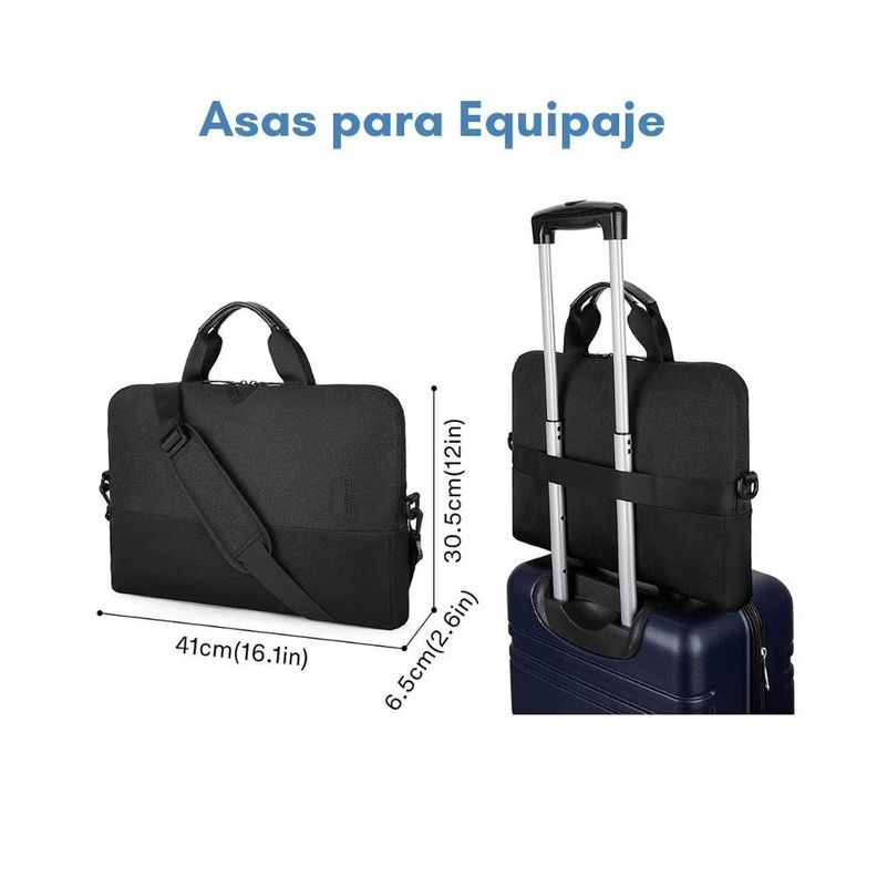 Bagsmart Bolso computador SLIM para 15.6''- Negro Completo-2