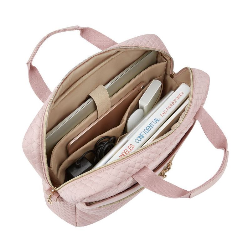 Bagsmart Maletín grande para notebook de 15.6" - Rosado-5