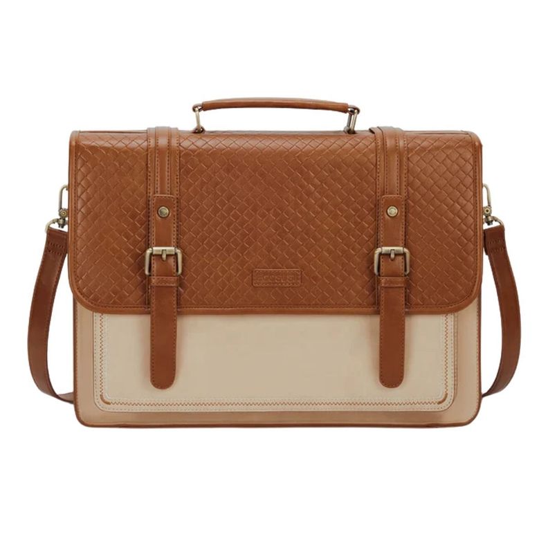 Ecosusi Maletín y Mochila Dolce con Efecto Tejido para notebook 15.6" - Marrón-0