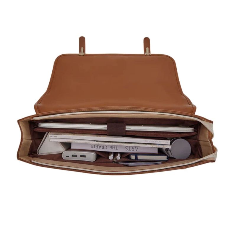 Ecosusi Maletín y Mochila Dolce con Efecto Tejido para notebook 15.6" - Marrón-3