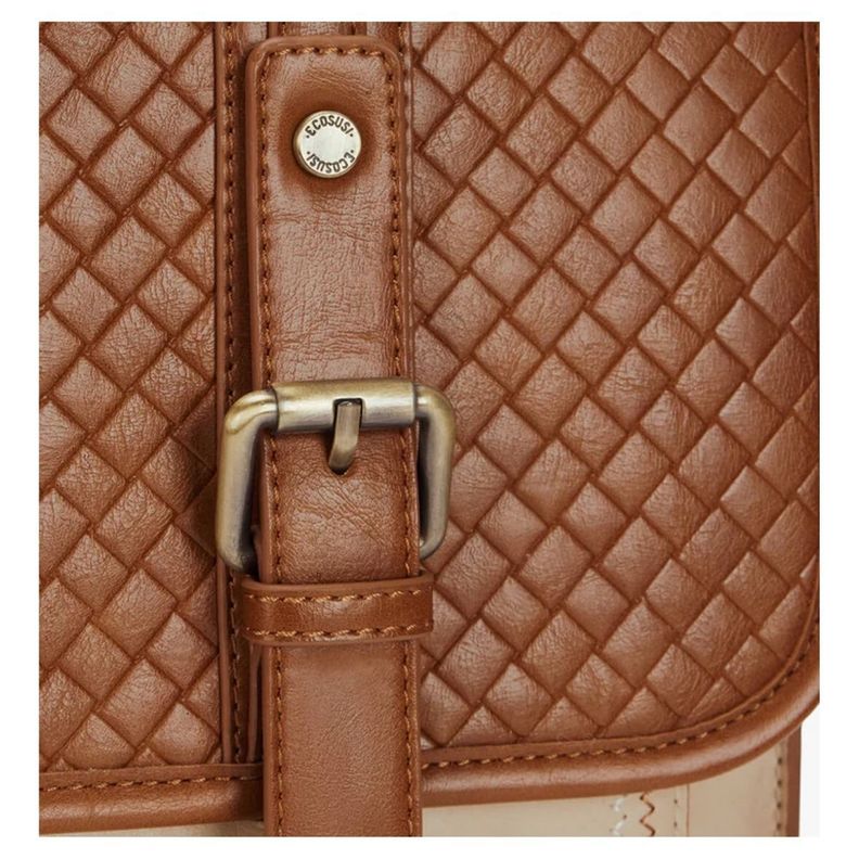 Ecosusi Maletín y Mochila Dolce con Efecto Tejido para notebook 15.6" - Marrón-5