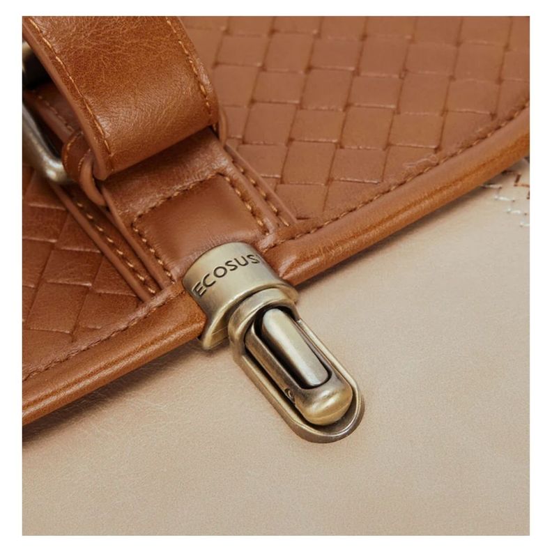 Ecosusi Maletín y Mochila Dolce con Efecto Tejido para notebook 15.6" - Marrón-7