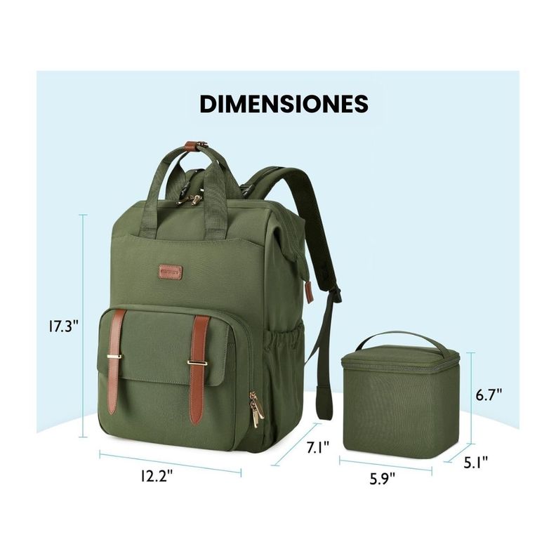 Mommore Mochila para Extractor de Leche para notebook de 15,6" - Verde-1