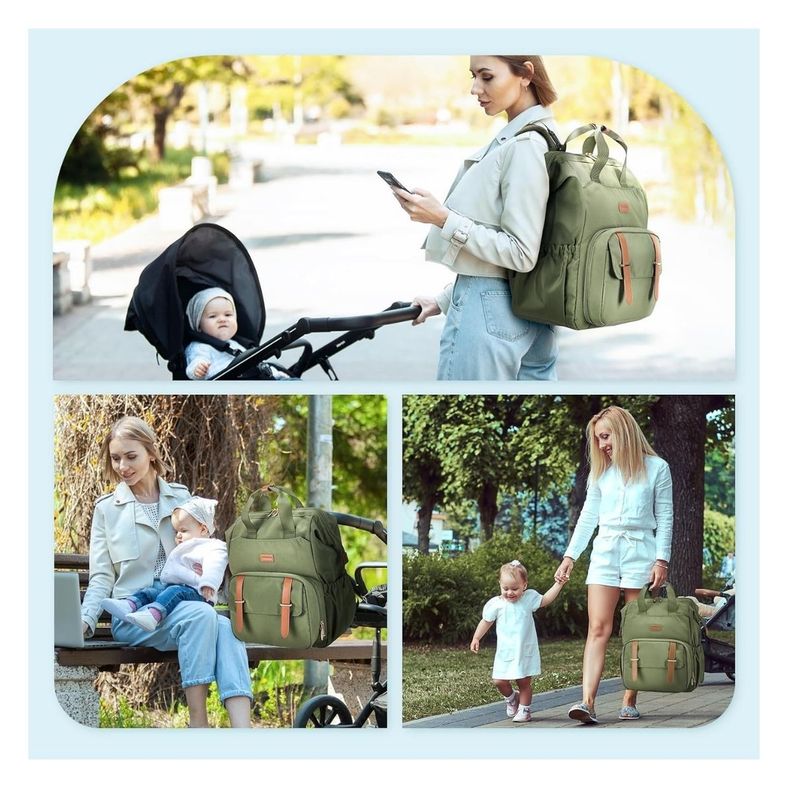 Mommore Mochila para Extractor de Leche para notebook de 15,6" - Verde-2