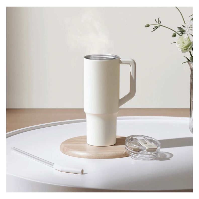 Xiaomi Botella de Agua con Bombilla Acero Inoxidable 1L - Blanco-2