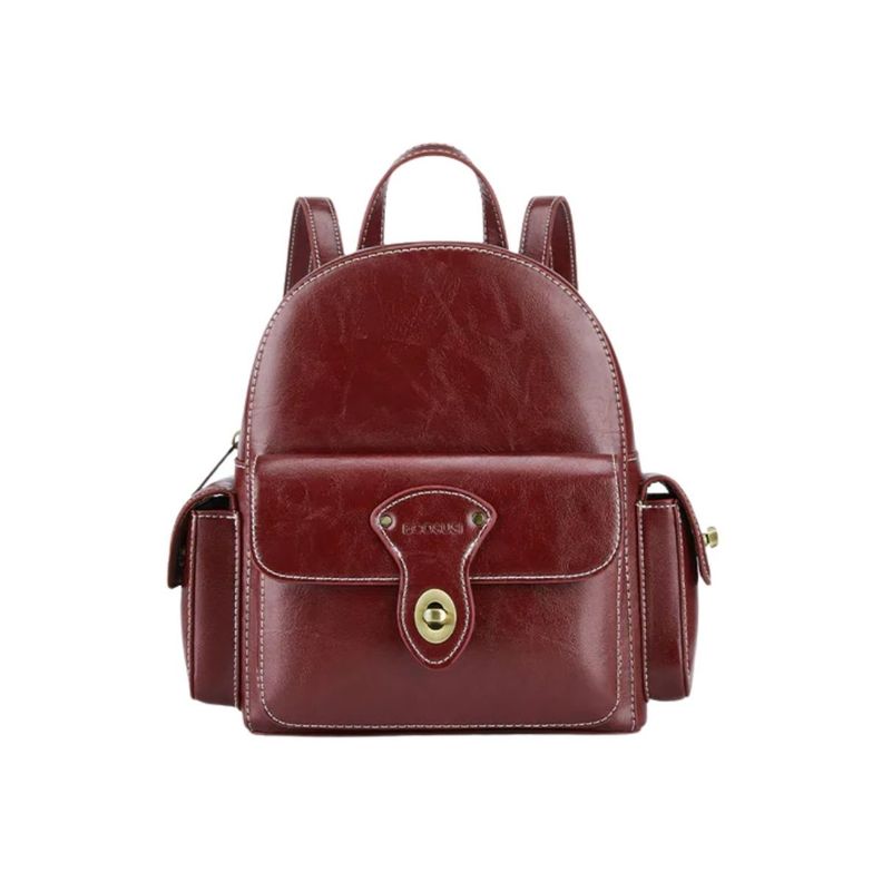 Ecosusi Mini Mochila Alison de Cuero Vegano - Rojo Angola-0
