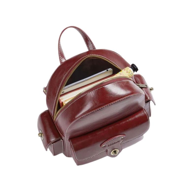 Ecosusi Mini Mochila Alison de Cuero Vegano - Rojo Angola-1