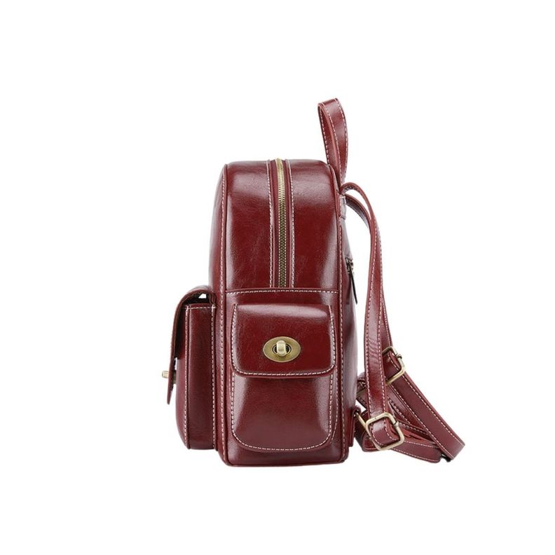 Ecosusi Mini Mochila Alison de Cuero Vegano - Rojo Angola-6