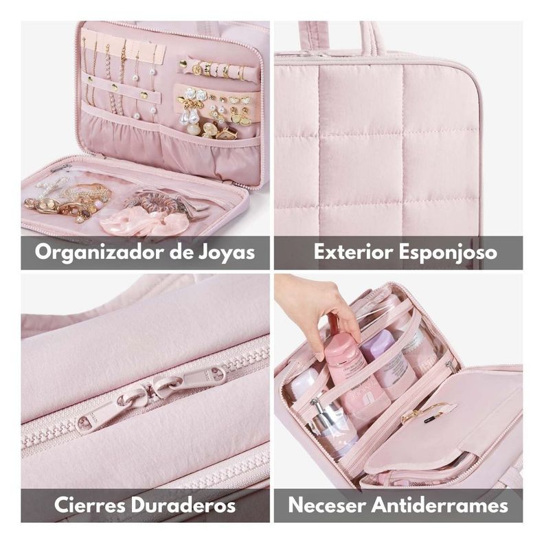 Bagsmart Neceser Multifuncional Spacesaver Puffy Grande - Rosado-4