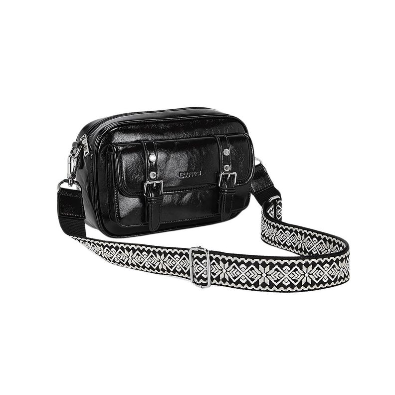 Ecousi Bolso Mensajero Mia con Correa Ancha - Negro-1