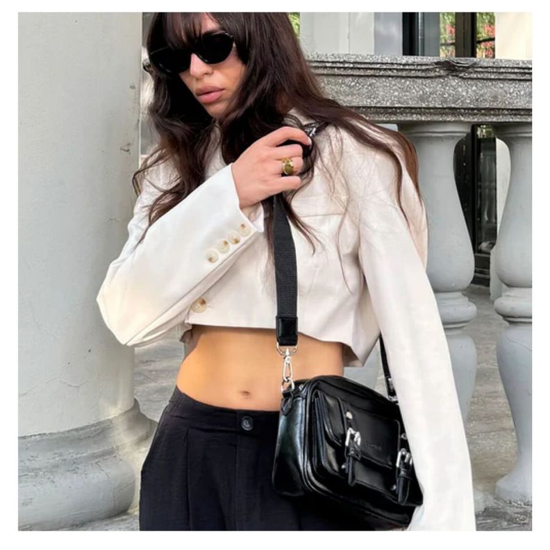 Ecousi Bolso Mensajero Mia con Correa Ancha - Negro-2
